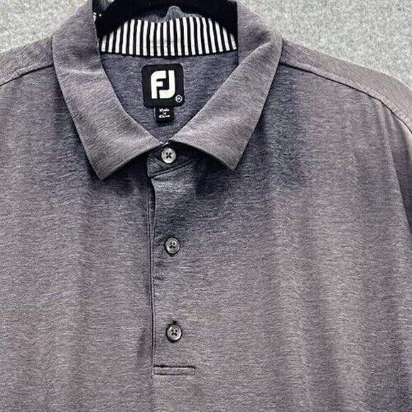 Footjoy Polo Shirt Mens Xxl 2Xl Golf Stretch Gray Ombre Heather Performance - Picture 1 of 5